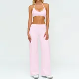 GS5529-1 · Falling Blossom Pink Falling Blossom Pink Women's Running Yoga Set 2 Piece Backless Fitted