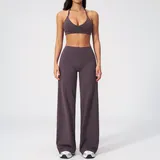 GS5529-3 · Eggplant Purple Eggplant Purple Women's Running Yoga Set 2 Piece Backless Fitted
