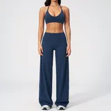 Badge Blue Women's Running Yoga Set 2 Piece Backless Fitted