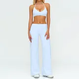 Azure Blue Women's Running Yoga Set 2 Piece Backless Fitted