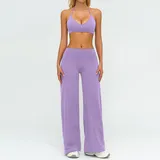Lilac Women's Running Yoga Set 2 Piece Backless Fitted