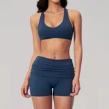 GS5558-4 · Badge Blue Badge Blue Women's Backless Fitness Yoga Activewear Set Cross Back