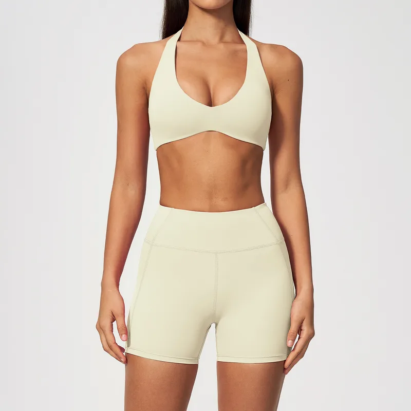 Women's Yoga Set Tummy Control Halter Neck Backless