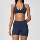 Badge Blue Women's Yoga Set Tummy Control Halter Neck Backless
