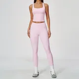 GS8819-3 · Falling Blossom Pink Falling Blossom Pink Women's Breathable Pilates Yoga Set High Stretch Fitted