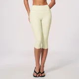 Cream Almond High Waist Breathable Women's Yoga Shorts High Waist