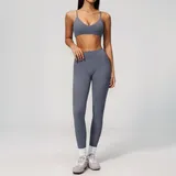 Haze Blue Women's Yoga Activewear Set Fitness Outdoor High Waist