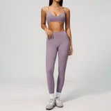 GS9616-4 · Lilac Lilac Women's Yoga Activewear Set Fitness Outdoor High Waist