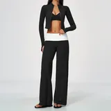 Meteorite Black Women's Butt Lifting Yoga Set Long Sleeve Breathable