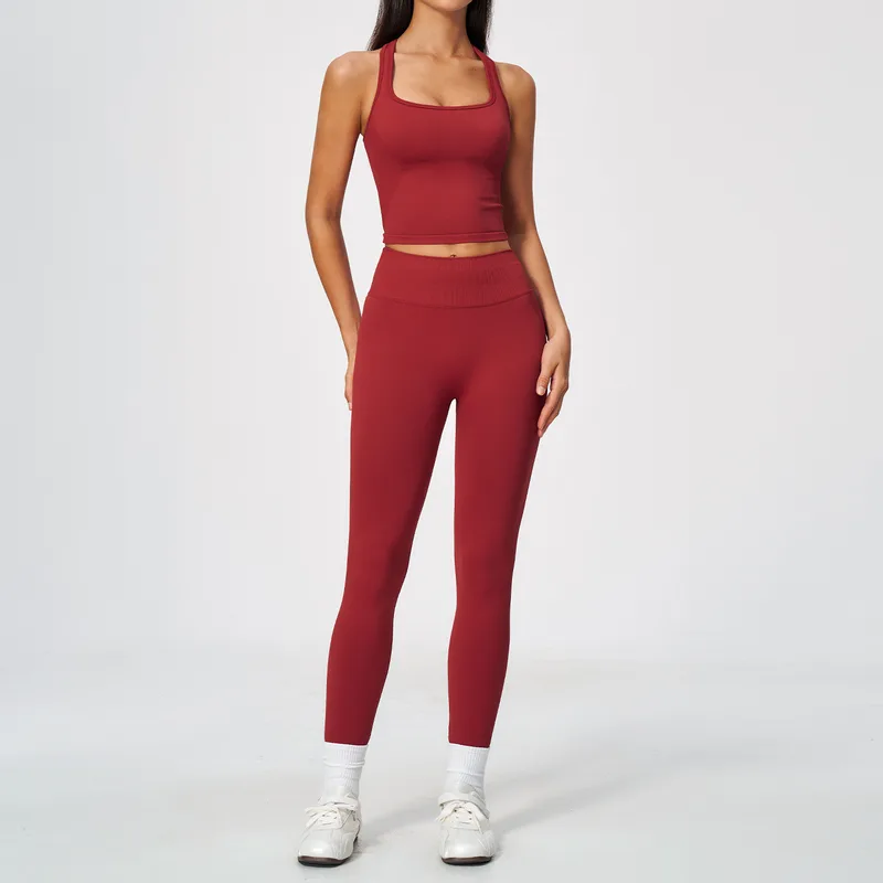 Women's Breathable Yoga Activewear Set Seamless Backless Fitted