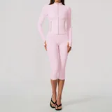 HS5529-3 · Falling Blossom Pink Falling Blossom Pink Women's Yoga Set High Waist Breathable High Waist