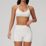 Pearl Grey Women's Breathable Running Yoga Activewear Set Brushed Stretch
