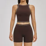 Espresso Black Women's Fitted Yoga Activewear Set Bare Feel Slimming