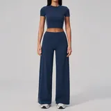 Badge Blue Women's Running Performance Yoga Activewear Set 2 Piece