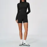 Jet Black Women's Yoga Set Quick Dry Outdoor Quick Dry