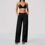 JS8793-2 · Jet Black Jet Black Women's Backless Pilates Yoga Activewear Set 2 Piece