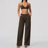 JS8793-5 · Espresso Black Espresso Black Women's Backless Pilates Yoga Activewear Set 2 Piece