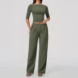 Forest Green Women's Running Premium Yoga Activewear Set Quick Dry