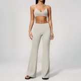 KS9616-1 · Pearl Grey Pearl Grey Women's Pilates Training Yoga Activewear Set 2 Piece