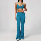 Peacock Blue Women's Pilates Training Yoga Activewear Set 2 Piece