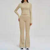Light Camel Running Training Yoga Activewear Set Bare Feel Women's