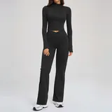 LS2539-2 · Jet Black Jet Black Running Training Yoga Activewear Set Bare Feel Women's