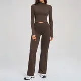 Coffee Running Training Yoga Activewear Set Bare Feel Women's