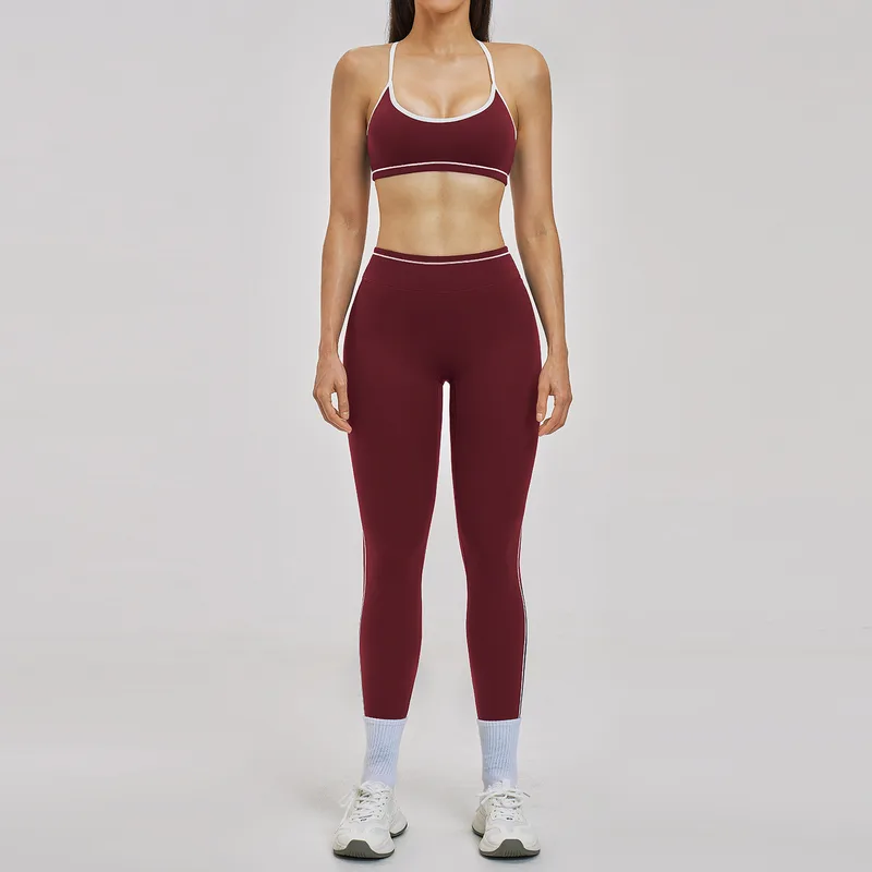 Women's Running Premium Yoga Activewear Set Backless Fitted