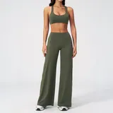 LS3588-1 · Moss Green Moss Green Women's Slimming Outdoor Fitness Yoga Activewear Set Backless