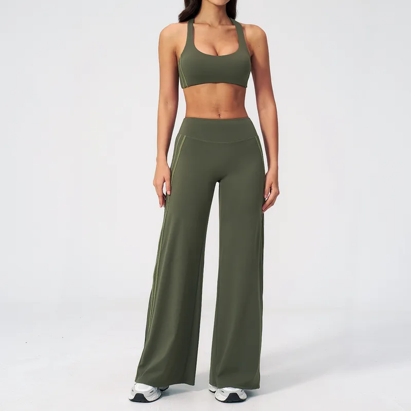 Women's Slimming Outdoor Fitness Yoga Activewear Set Backless