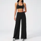 LS3588-2 · Jet Black Jet Black Women's Slimming Outdoor Fitness Yoga Activewear Set Backless