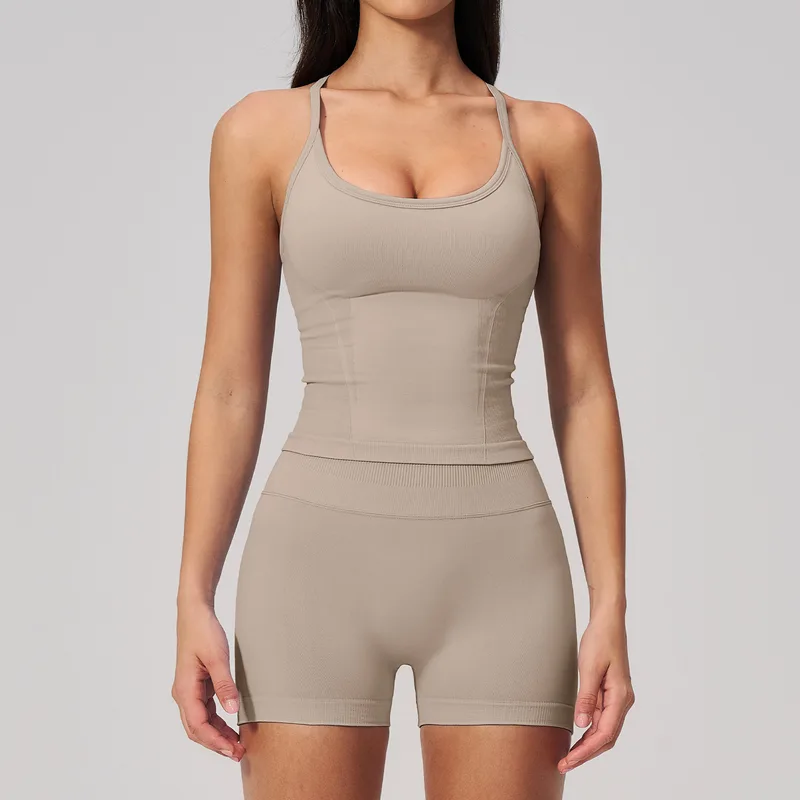 Women's Backless Active Yoga Set High Waist Breathable