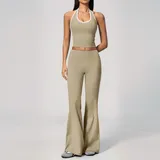 LS4506-1 · Linen Linen Women's Yoga Set Color Block Running Bare Feel