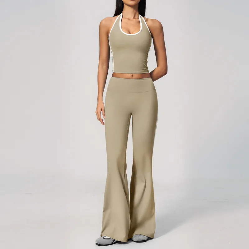 Women's Yoga Set Color Block Running Bare Feel