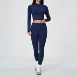 LS5112-4 · Ink Blue Ink Blue Women's Breathable Active Yoga Set Quick Dry Fitted