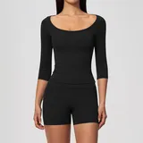 LS5575-2 · Jet Black Jet Black Butt Lifting Breathable Women's Yoga Set 2 Piece