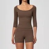 Deep Cocoa Butt Lifting Breathable Women's Yoga Set 2 Piece