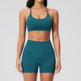 Soft Jade Women's Backless Fitness Yoga Activewear Set Seamless Fitted