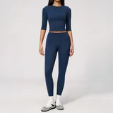 LS8455-3 · Badge Blue Badge Blue Women's Brushed Active Yoga Set Quick Dry Fitted