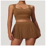 LS8782-3 · Tea Brown Tea Brown Cloud Feel Women's Yoga Set Backless Breathable Fitted