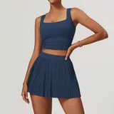 Badge Blue Cloud Feel Women's Yoga Set Backless Breathable Fitted