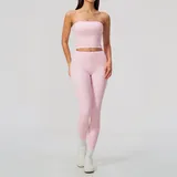 LS8793-1 · Falling Blossom Pink Falling Blossom Pink Butt Lifting Running Women's Yoga Set Tummy Control