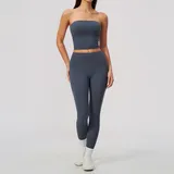 LS8793-4 · Navy Blue Navy Blue Butt Lifting Running Women's Yoga Set Tummy Control