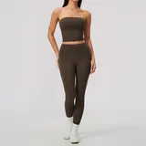 LS8793-5 · Espresso Black Espresso Black Butt Lifting Running Women's Yoga Set Tummy Control