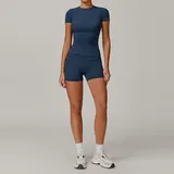 Badge Blue Women's Brushed Yoga Yoga Set High Waist Fitted