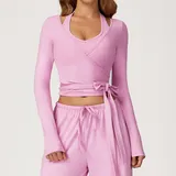 LT3058-3 · Rose Pink Rose Pink Women's Long Sleeve Top Outdoor Long Sleeve Brushed