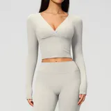 Pearl Grey Running Women's Long Sleeve Top Long Sleeve Slimming