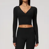 LT4208-2 · Jet Black Jet Black Running Women's Long Sleeve Top Long Sleeve Slimming