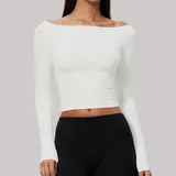 LT4560-1 · Swan White Swan White Women's Long Sleeve Top Running Long Sleeve Brushed