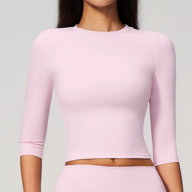 Women's Yoga Long Sleeve Top Crew Neck Fitted